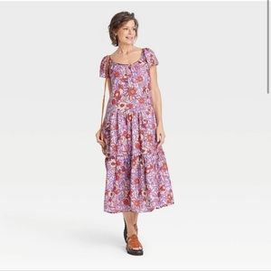 NWT Knox Rose Floral Vintage Style Midi Dress Medium